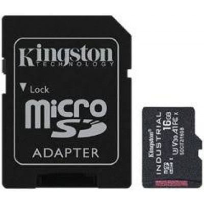 Kingston Industrial - Flash memory card (microSDHC to SD adapter included) - 32 GB - A1 / Video Class V30 / UHS-I U3 / Class10 - microSDHC UHS-I